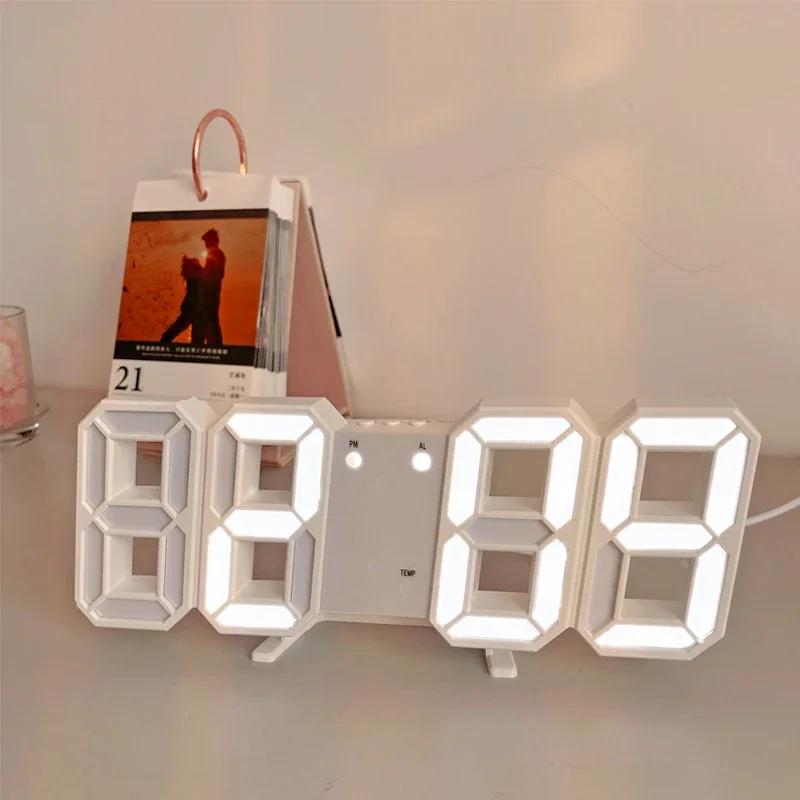 Reloj de mesa Digital de 12/24H, hora, relojes de temperatura, decoración  de escritorio de oficina, adorno nórdico para habitación, regalo para  niños, suministros de decoración de pared - AliExpress