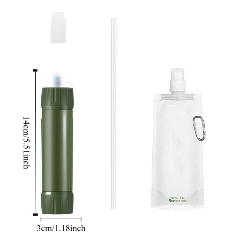 Mini Mini Water Filter Straw Straw Purifier Purification Water Filter TUP Survival Drinking Water Filtering Straw Outdoor