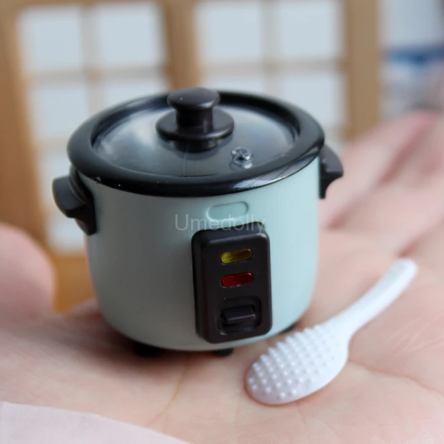 1/6 Scale Mini Rice Cooker Model Dollhouse Miniature Kitchen Appliances for Barbies Blyth Doll Food Accessories Toy 5