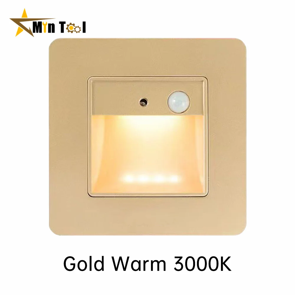 AC110V-240V PIR Motion Detector Sensor Led Stair Light Round Square Wall Corner Lamp Step Stairway Intelligent Night Lighting motion sensor light led light