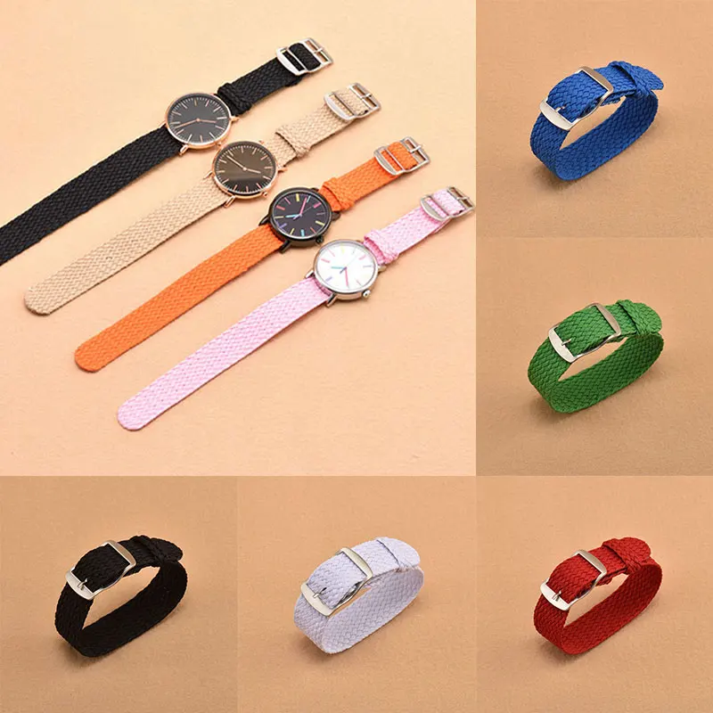 

Nylon Watch Band 14mm 16mm 18mm 20mm 22mm Multicolor Replacement Watch Loop Straps For Men Women Waterproof Watchbands Woven