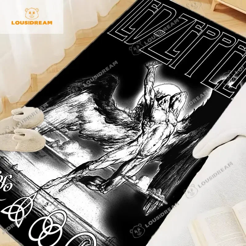RockandRollBandLEDZeppelinedCarpetGuitarGibsonMusicRugArea