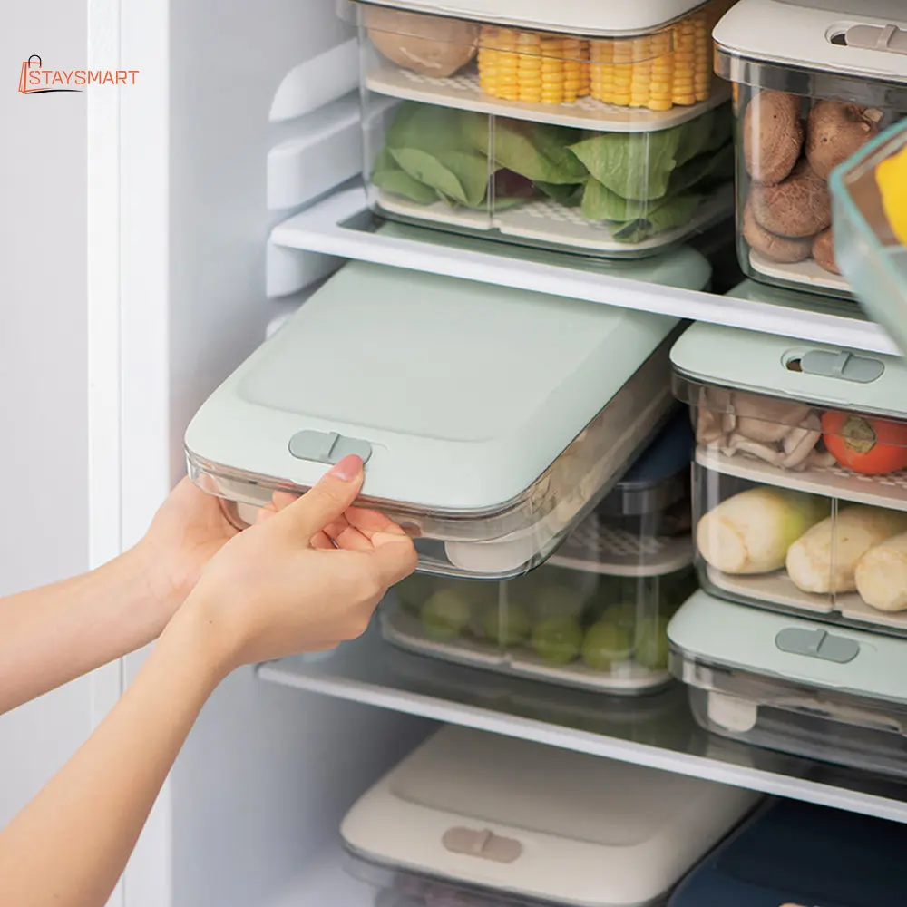 

Fridge Storage Containers Stackable Refrigerator Organizer For Fruits And Vegetables organizer box storage organizer