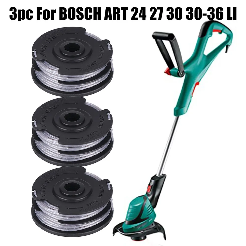 Set mit 3 Trimmerfadenrollen für Bosch ART 24 27 30 3036 LI, 1,6 mm Durchmesser, 18 m Länge, für Fortless-Trimmer – Detail 18