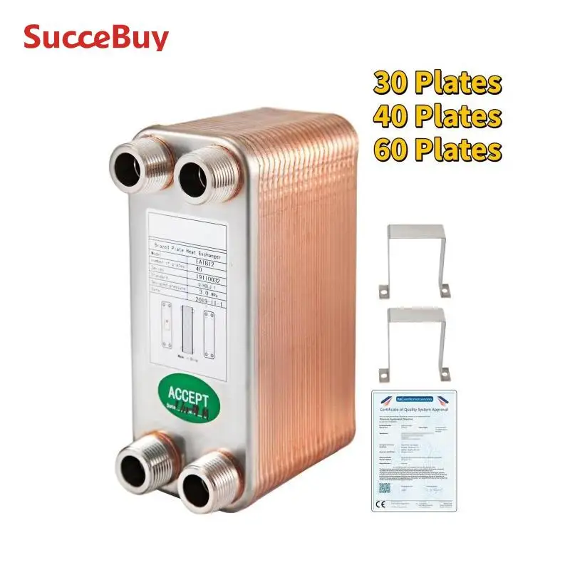 Beer Cooler 30 40 60 Plates Heat Exchanger Wort Chiller Stainless Steel Homebrew Brewing Beer Cooler Counter Chiller Water Heating