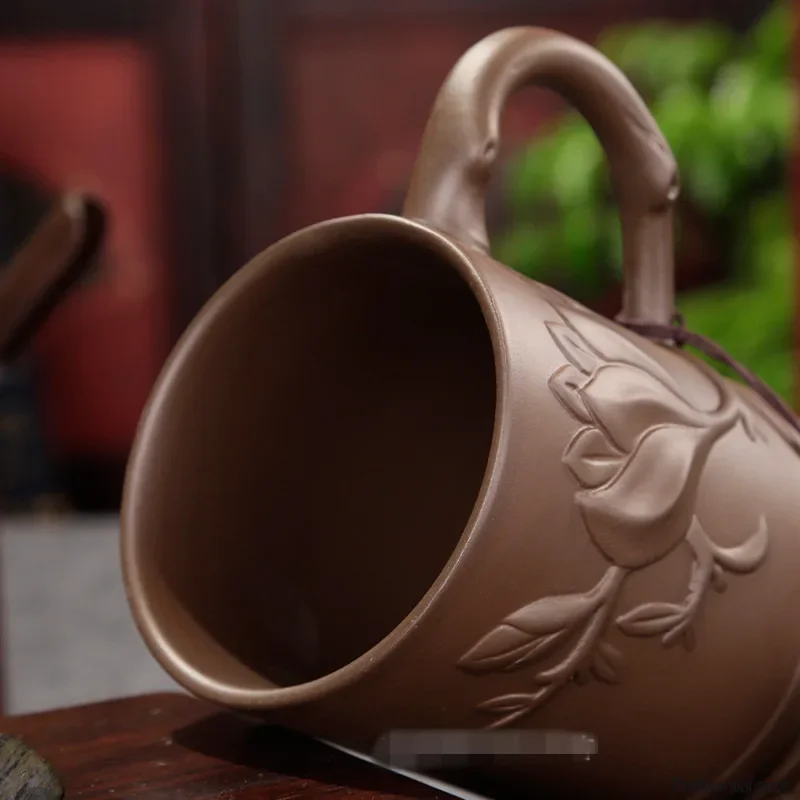 Yixing Purple Clay Tea Cups with Lid Chinese Zisha Kung Fu Tea Mug Office Teaware