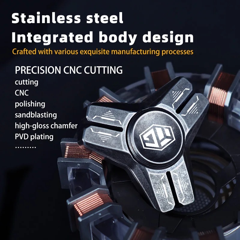 Stainless Steel Metal Hand Spinner Anti-anxiety EDC Fidget Toy for Adult Children Creative Metal Triangle Stress Relief Toy - Image 3