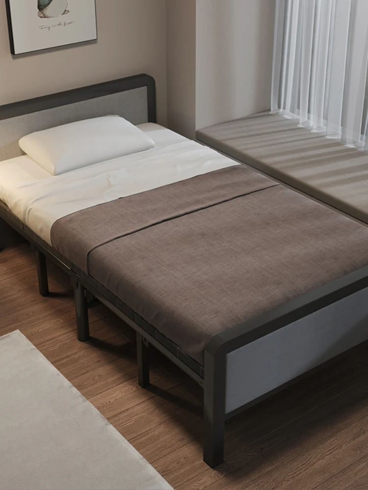 Y Folding bed, household double bed, easy to take nap, portable, adult iron, sturdy and durable