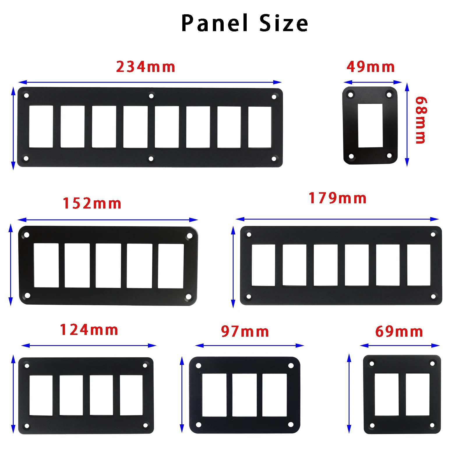 Multi-Gang Aluminum Rocker Switch Housing Frame Panel