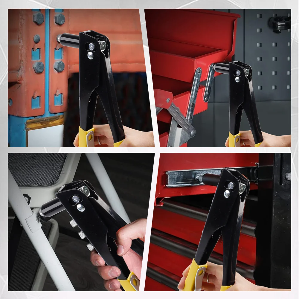 Professional Manual Rivet Gun Set Quick Riveting Tool Heavy Duty Hand Tool Set with Rivet Heads Effortless for Home Car Repair