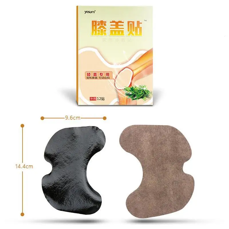 12pcs/bag Joint Pain Relieving Chinese Herbal Plaster Medical Moxa Knee Patch Muscle Body Rheumatoid Arthritis Pain Relief