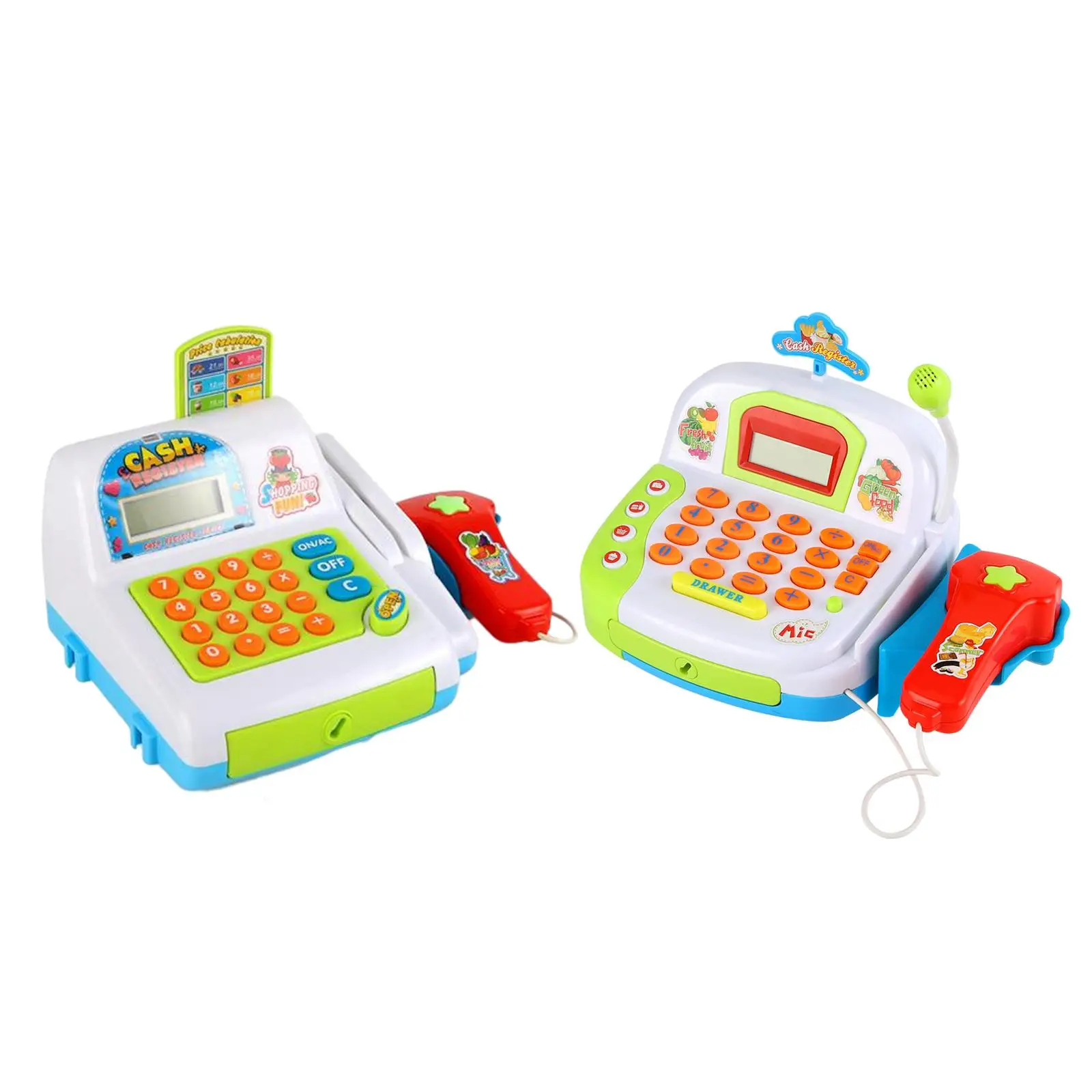 Supermarket Cash Register Play House Toys Cash Calculator with Sound Lights Development for Children Kids Girls Toddlers Gifts