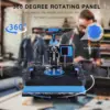 Upgraded 5 in 1 Heat Press Machine 12 x 15 Inch Heat Transfer Machine 360-Degree Swing Away Multifunction Digital Sublimation 5