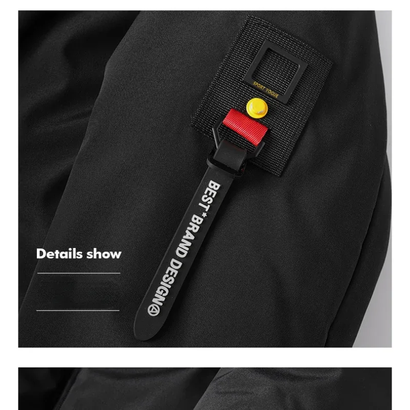 Men Cotton Hooded Jacket Winter Brand Parka Warm Thickened Solid Color Business Casual Coat Jackets