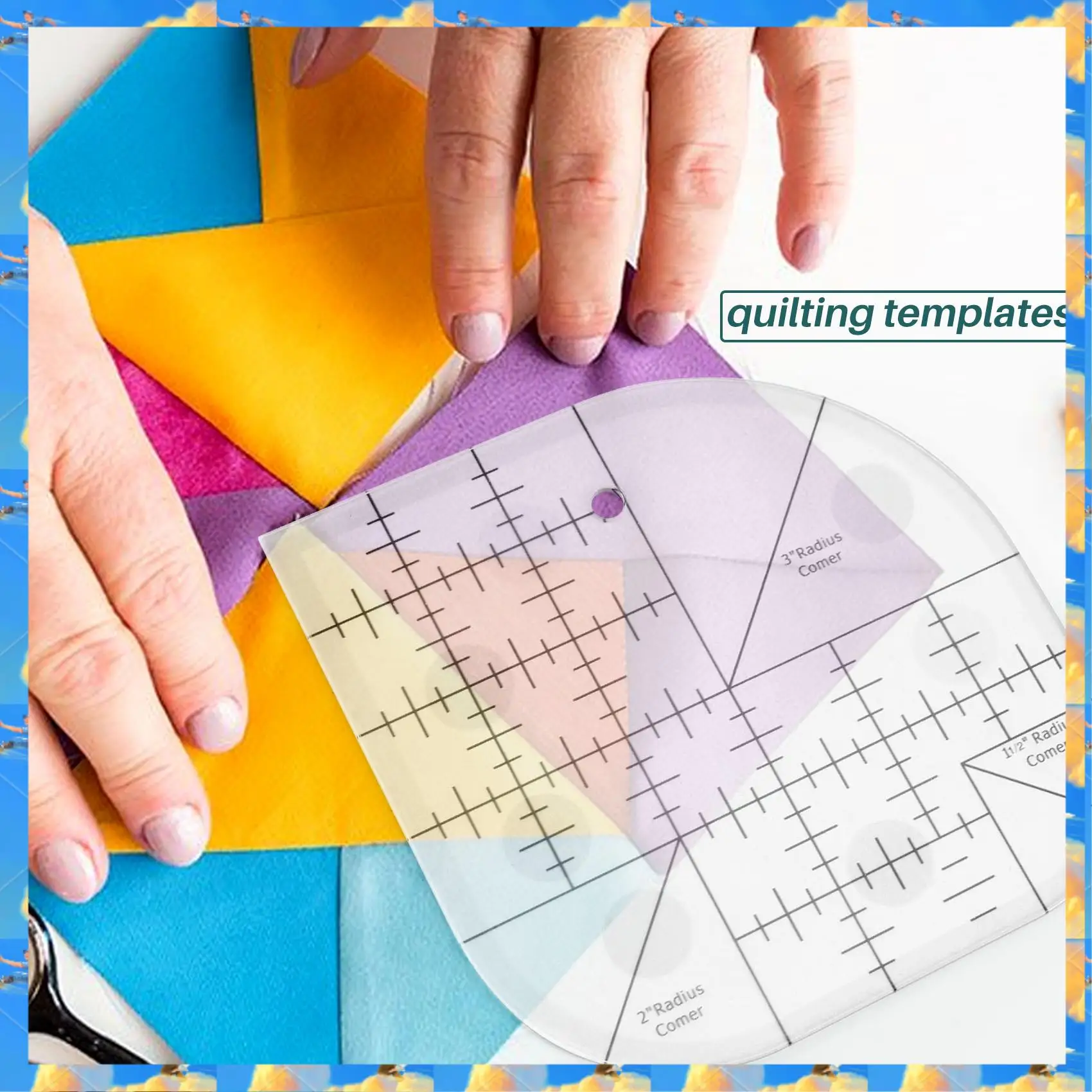FTS Creative Curved Corner Quilt Ruler – Patchwork Sewing Template Tool 2