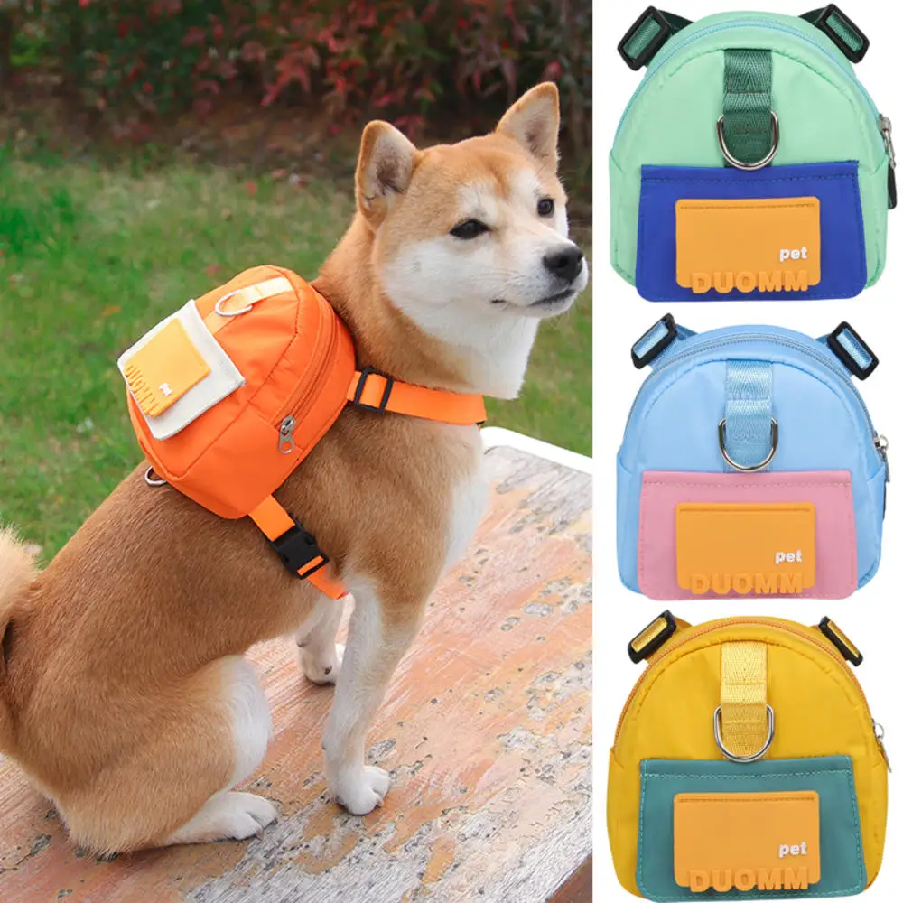 

Adjustable Traction Rope Pet Knapsack, Cartoon Dog Backpack, Outdoor Travel, Self-backpack, Cute Puppy Snack, Waterproof Bag