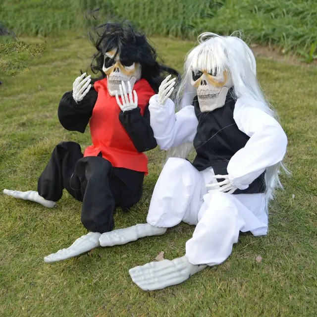 Halloween Prank Props Electric Crying Skeleton Ghost Tremble Glowing Sound Toys Hauntd House Club Home Festival Party Decoration 1