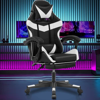 Sedia da gioco per massaggi per adulti Sedia da ufficio ergonomica con supporto lombare Sedia reclinabile regolabile in altezza 1