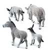 Simulation Grey Donkey Model Cute Animals Toy Action Figures Farm Pasture Plastic Figurines Decorations Collection Children Gift 2