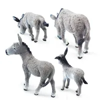 Simulation Grey Donkey Model Cute Animals Toy Action Figures Farm Pasture Plastic Figurines Decorations Collection Children Gift 2