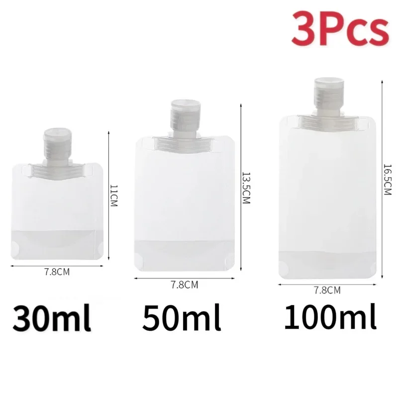 Travel-Friendly Refillable Cosmetic and Shampoo Bags - 30/50/100ml
