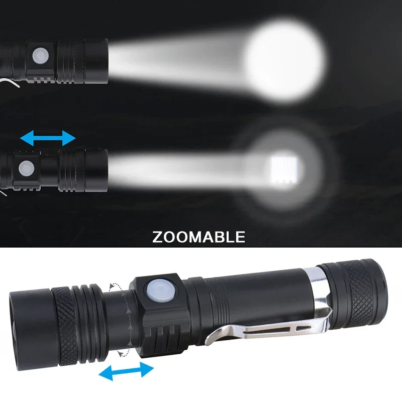 รูปสินค้า ไฟฉายชาร์จ USB ส่องสว่างกลางแจ้ง