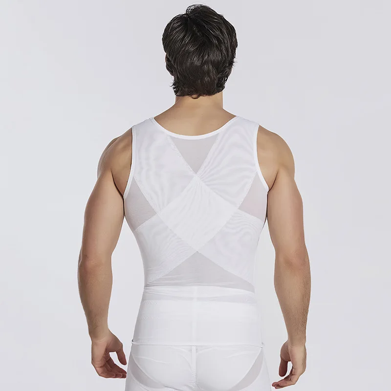 Men Body Shaper Slimming Waist Trainer Belt Invisible Corset Modeling Tops Tummy Trimmer Fitness Tight Hook Vest