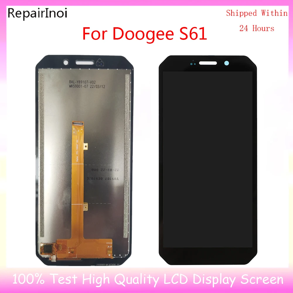 

6,0 дюймовый новый протестированный ЖК-экран для Doogee S61, ЖК-дисплей, сенсорный экран, дигитайзер, сенсорная панель в сборе, запасная часть
