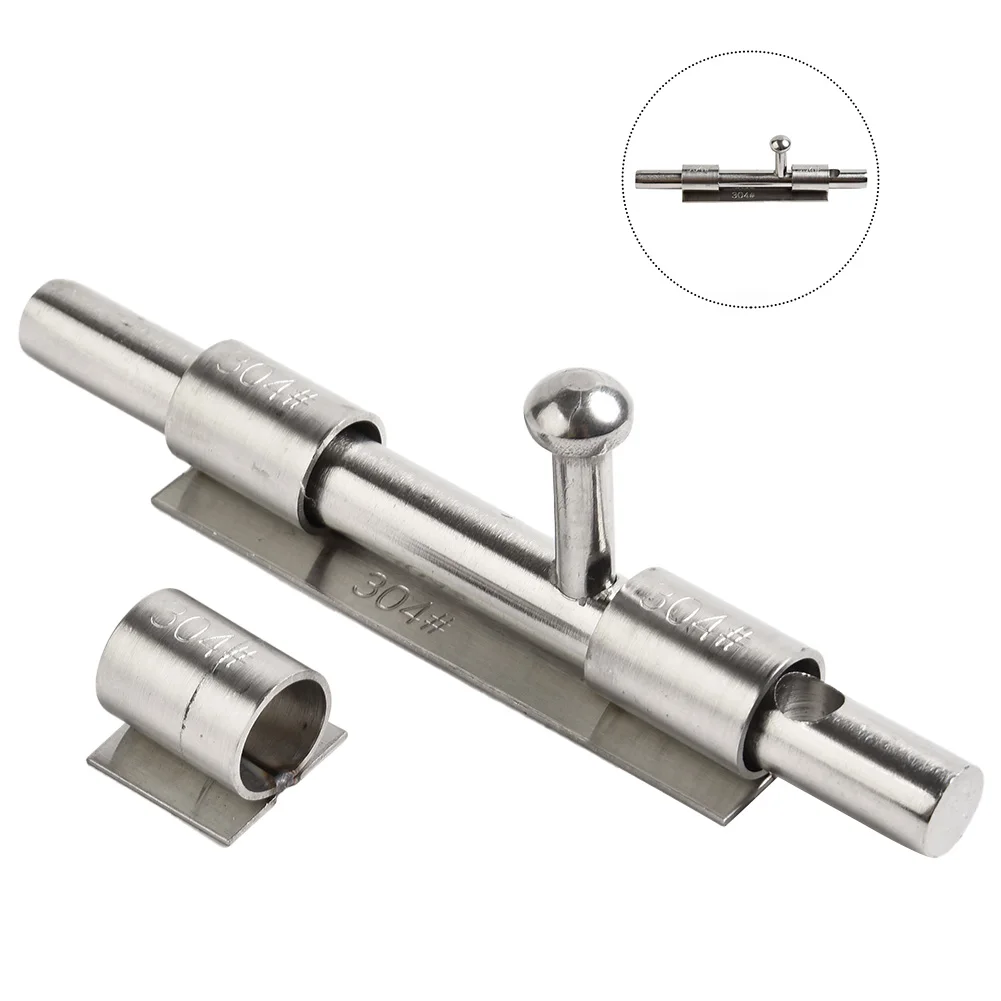 1Pcs 5.5Inch Stainless Steel Door Latch Sliding Lock Bolt Latch Hasp Staple Gate Safety Lock