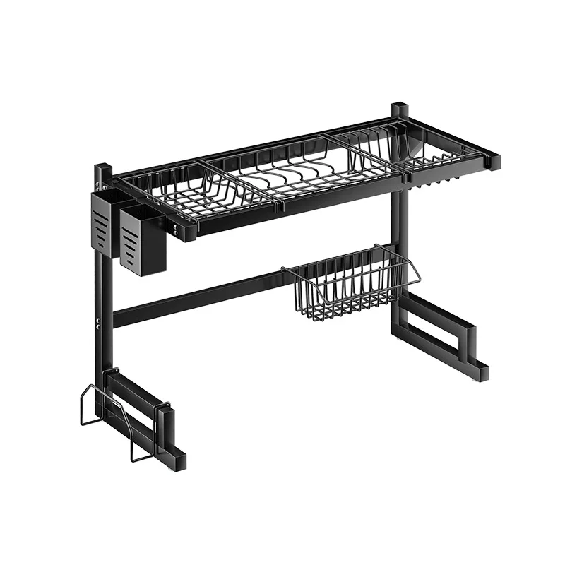 Kitchen Sink Rack Stainless Steel Drain Shelf Countertop Multi-Functional Storage Bowl Dish Knife Fork Organizing Rack 5