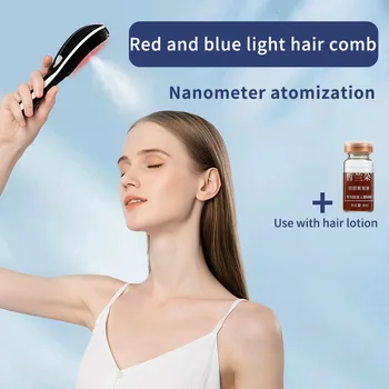 Electric Spray Massage Comb Hair Growth Vibration Head Massager Brush LED Anti Hair Loss Scalp Liquid Medicine Atomizing Comb massager scalp applicator 3