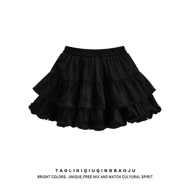 1pcs 소녀 주름 케이크 스커트 어린이 탄성   프릴 a 라인 스커트 키즈 버블 스커트 새로운  공주 옷