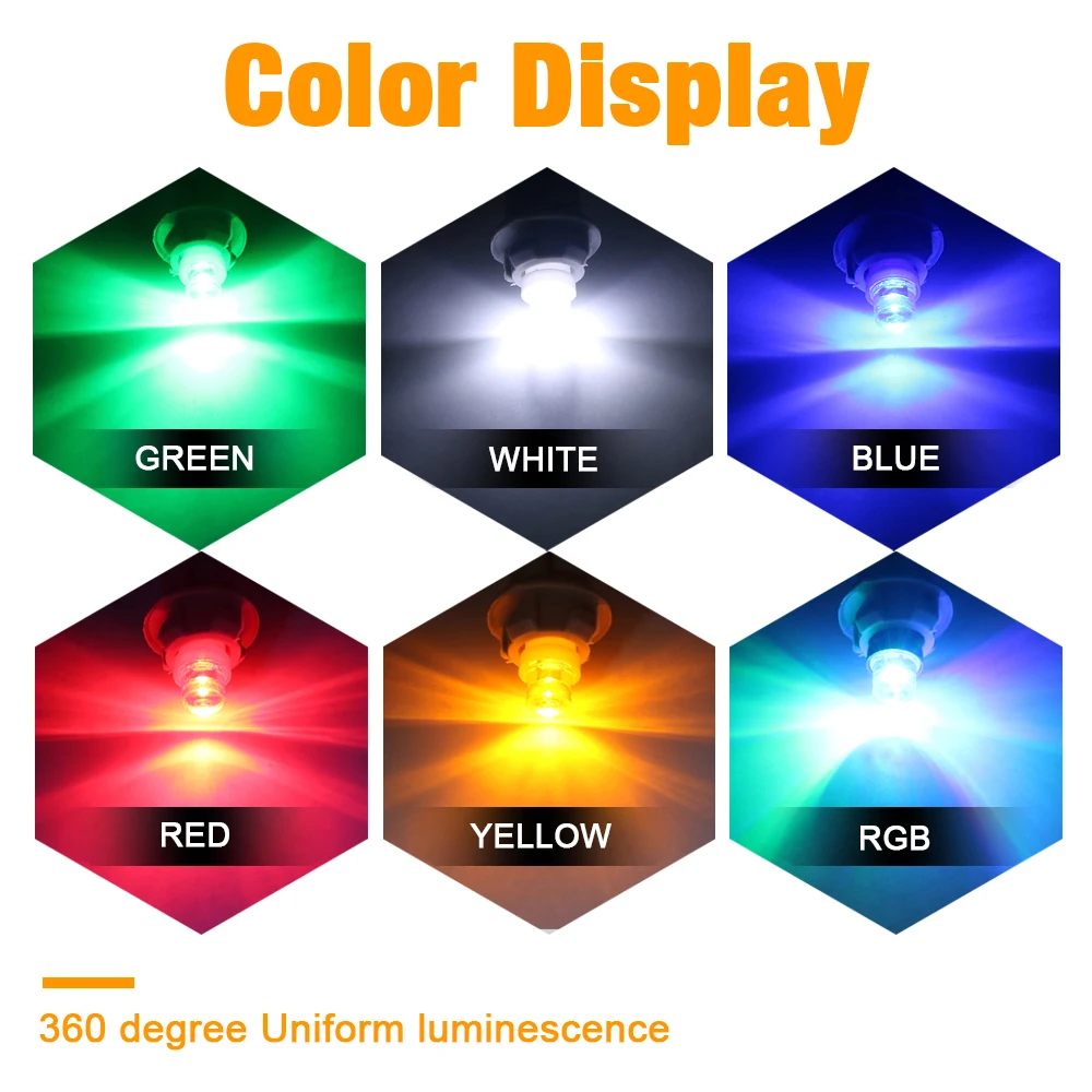 SOFOC-BA7S Interior Bulbs For Car Dashboard Indicator Lights Car Dome Light Map Lamp Trunk Light Etc 24V 2W Warm White 10Pcs - View #3