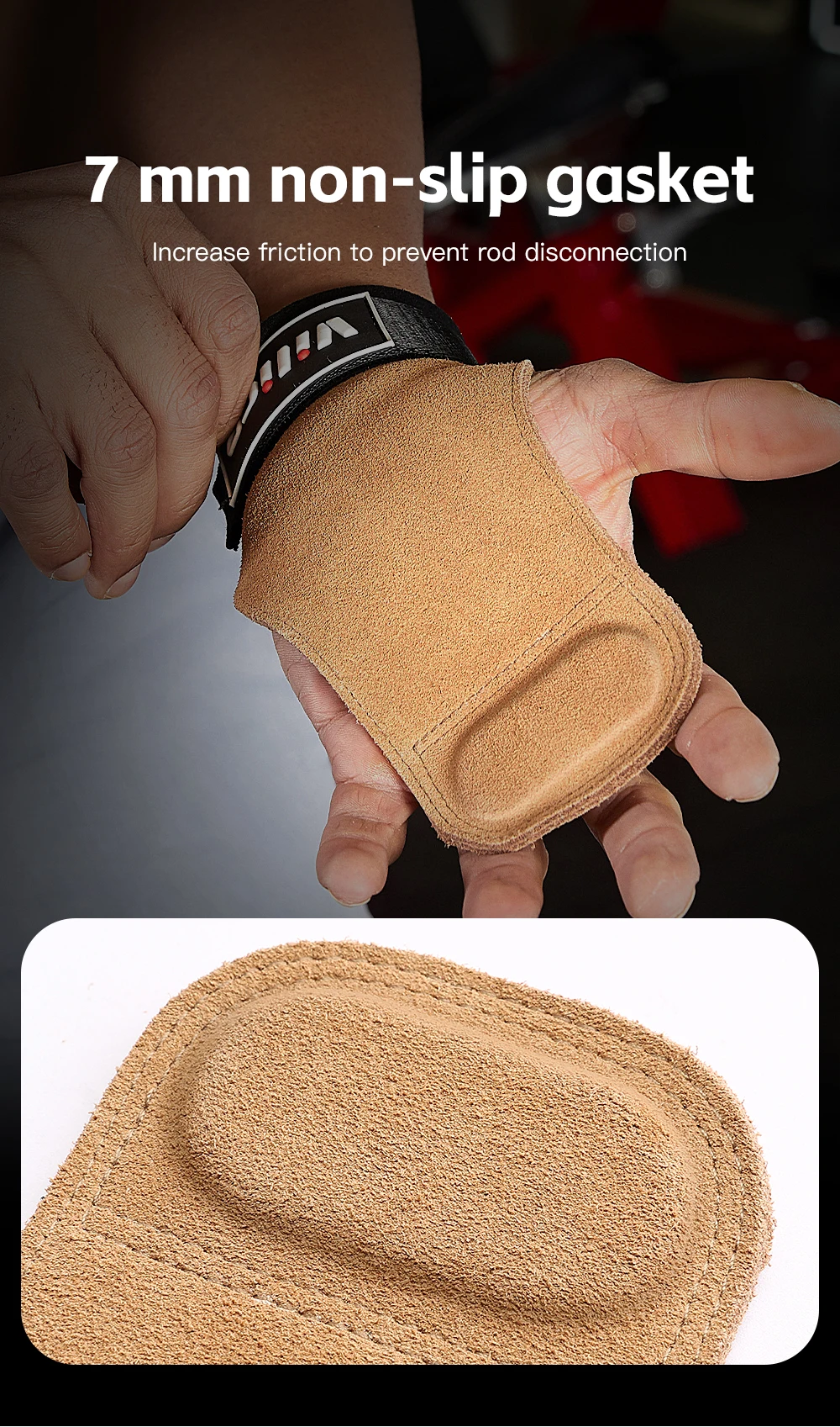 2Pcs Gym Gloves Fitness Hand Palm Protection Equipment Anti Slip Wear-resistant Wrist Protection Hard Pull Grip Strength Gloves