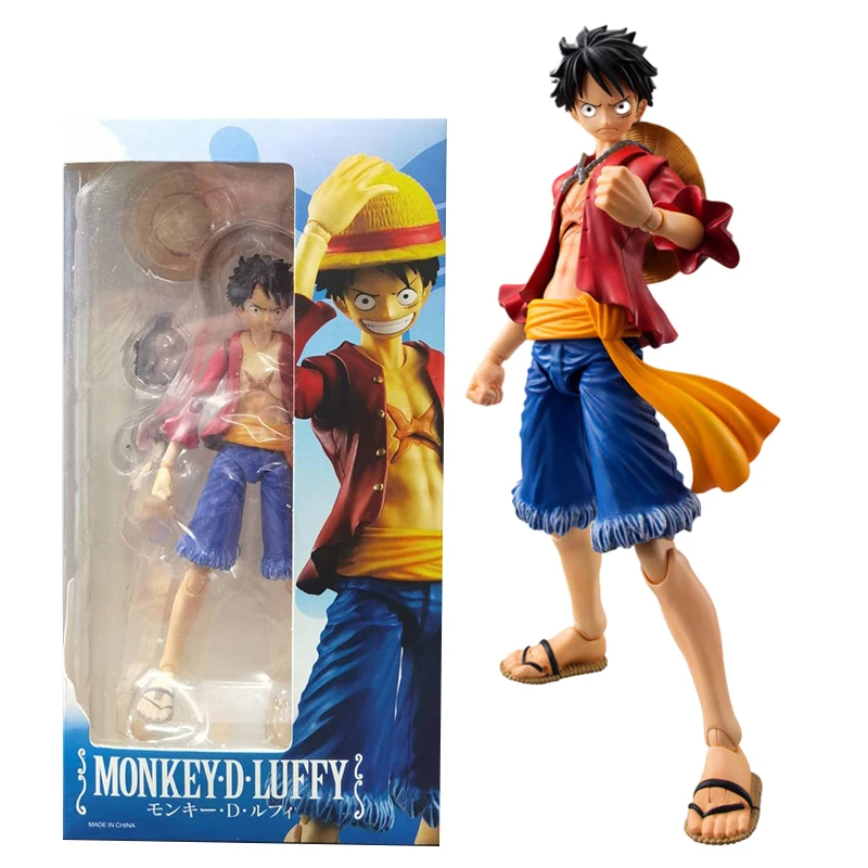 One Piece Straw Hat Figuras Anime, Monkey D Luffy, Variável, Articulado, Action Figure, Modelo de coleção, Brinquedos ornamentados, 17cm