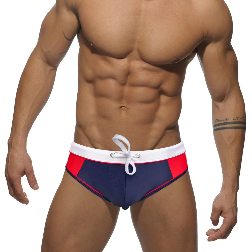 

WY90 red dark blue sexy low waist tight men swimwear new summer men surf bikinis swim trunk briefs swimsuits men beach shorts