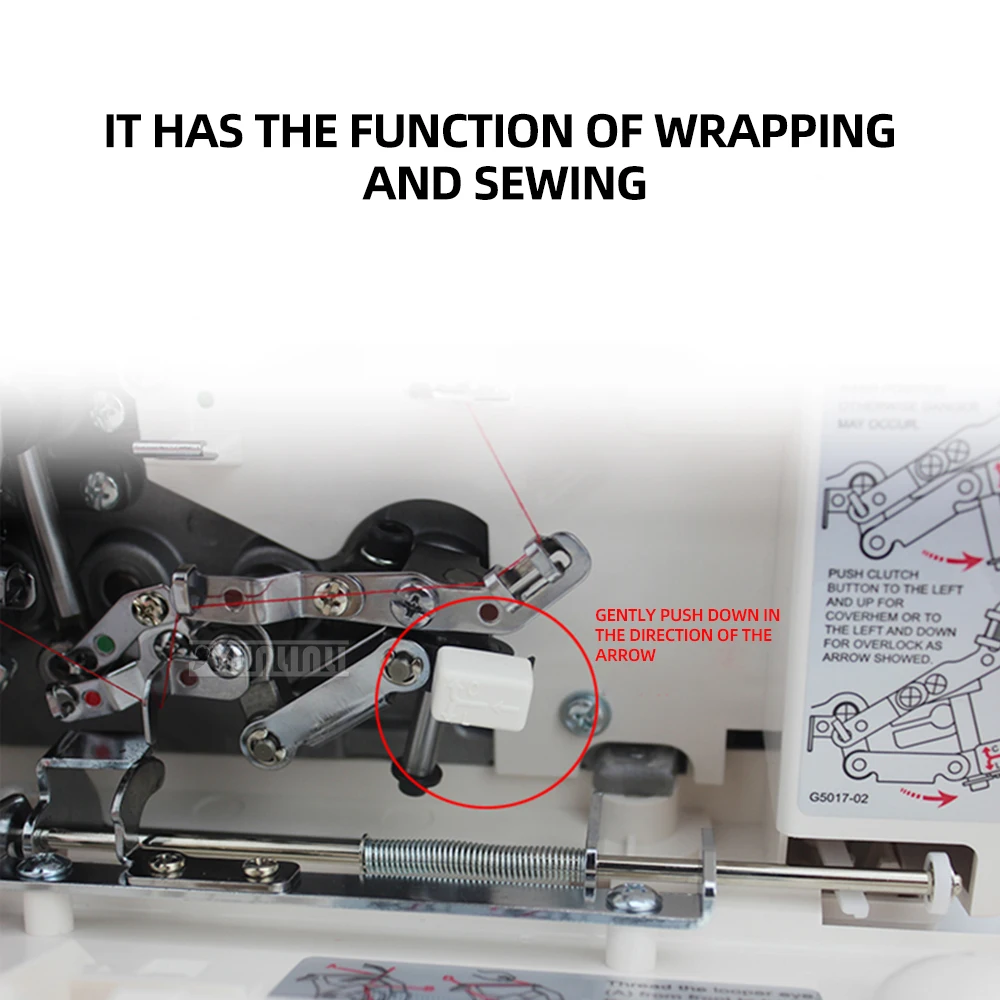 Three Needle Four Thread Lock Edge Overlock Stitching Machine Edge Cutting Device for Precision Sewing And Fabric Finishing
