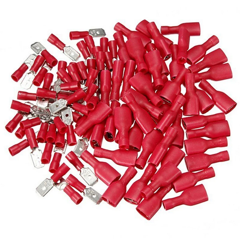 

100Pcs Female & Male Insulated Connectors Crimp Electrical Wire Terminal