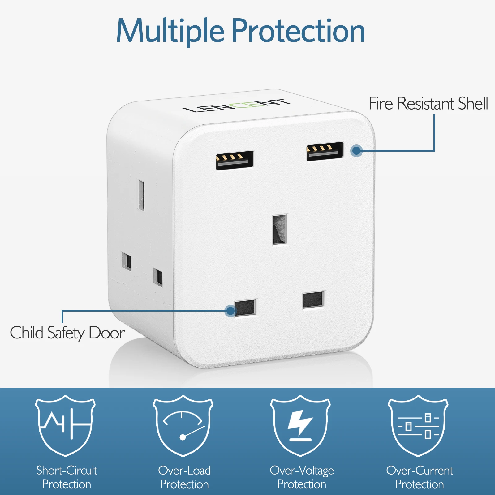 ELECOM - tkjy　　iPhone7&8  8個　アンシャンテ3個 LENCENT UK Plug Power Strip with 3 AC Outlets 2 USB Charging