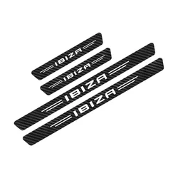 Car Styling Door Sill Threshold Protector Stickers - 4PCS Auto Decoration and Tuning DIY Accessories - Red Letters (For Ibiza)