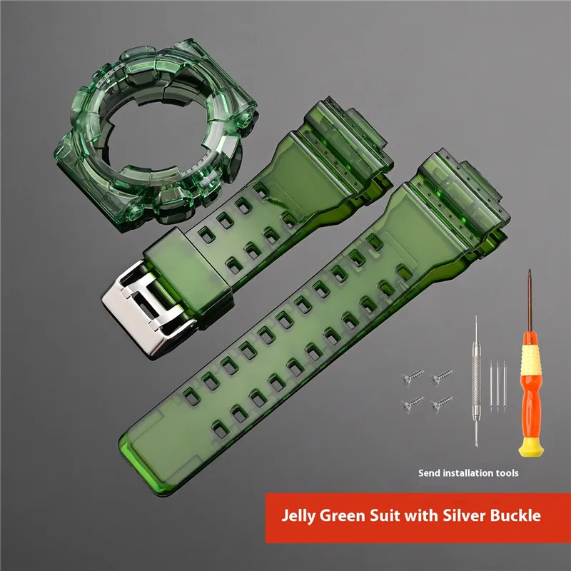 Transparent Resin Watch Strap Case Bezel - Durable Sporty Waterproof Design
