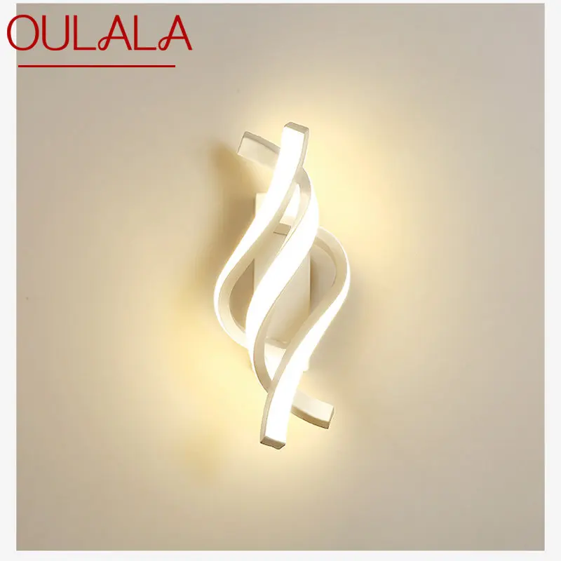 

OULALA Modern Wall Lamp Indoor White LED Vintage Sconce Light Creative Fashion Design For Home Living Room Bedroom Decorative