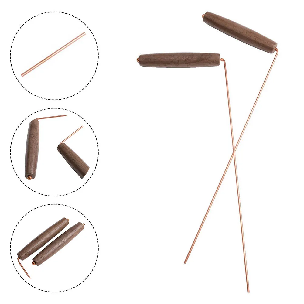 2PCS Pure Copper Metal Detector Rod Flexible Water Witching Portable Detachable Dowsing Rod metal detector,dowsing sticks