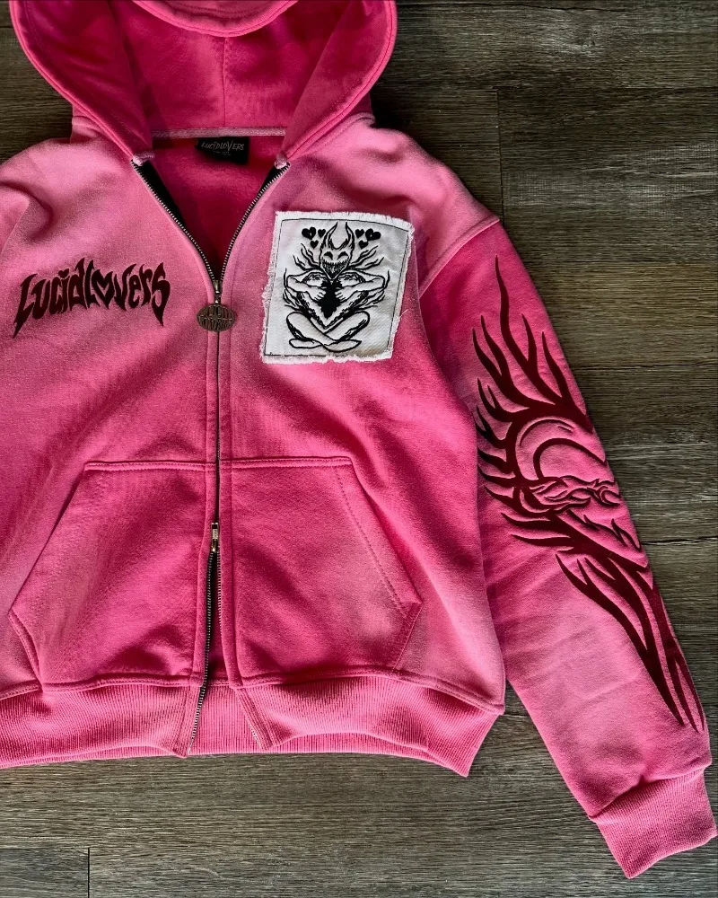 Y2K Hoodie Print Close-up