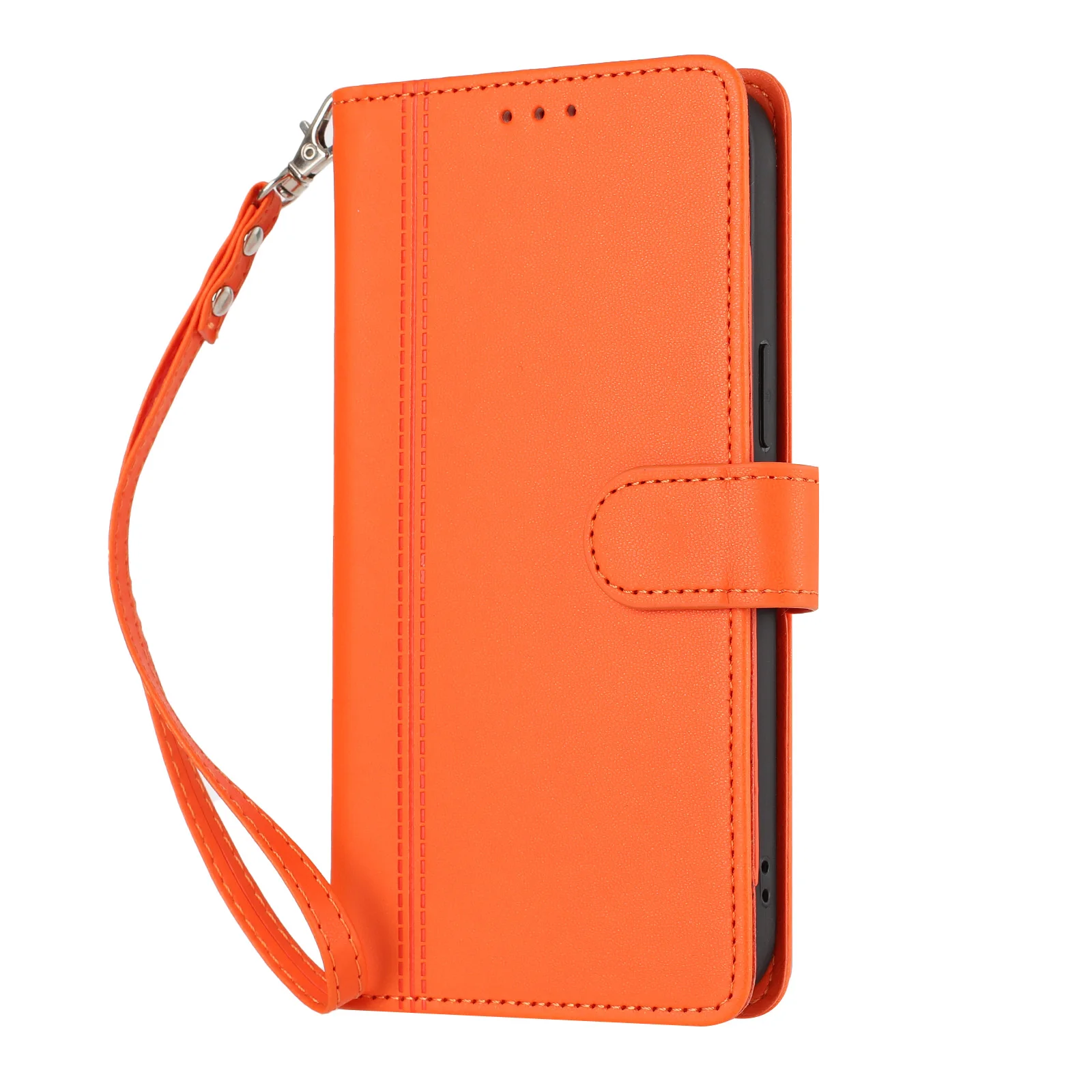 Luxury Leather Flip Phone Case with 9 Card Slots and Strap Book Wallet Design