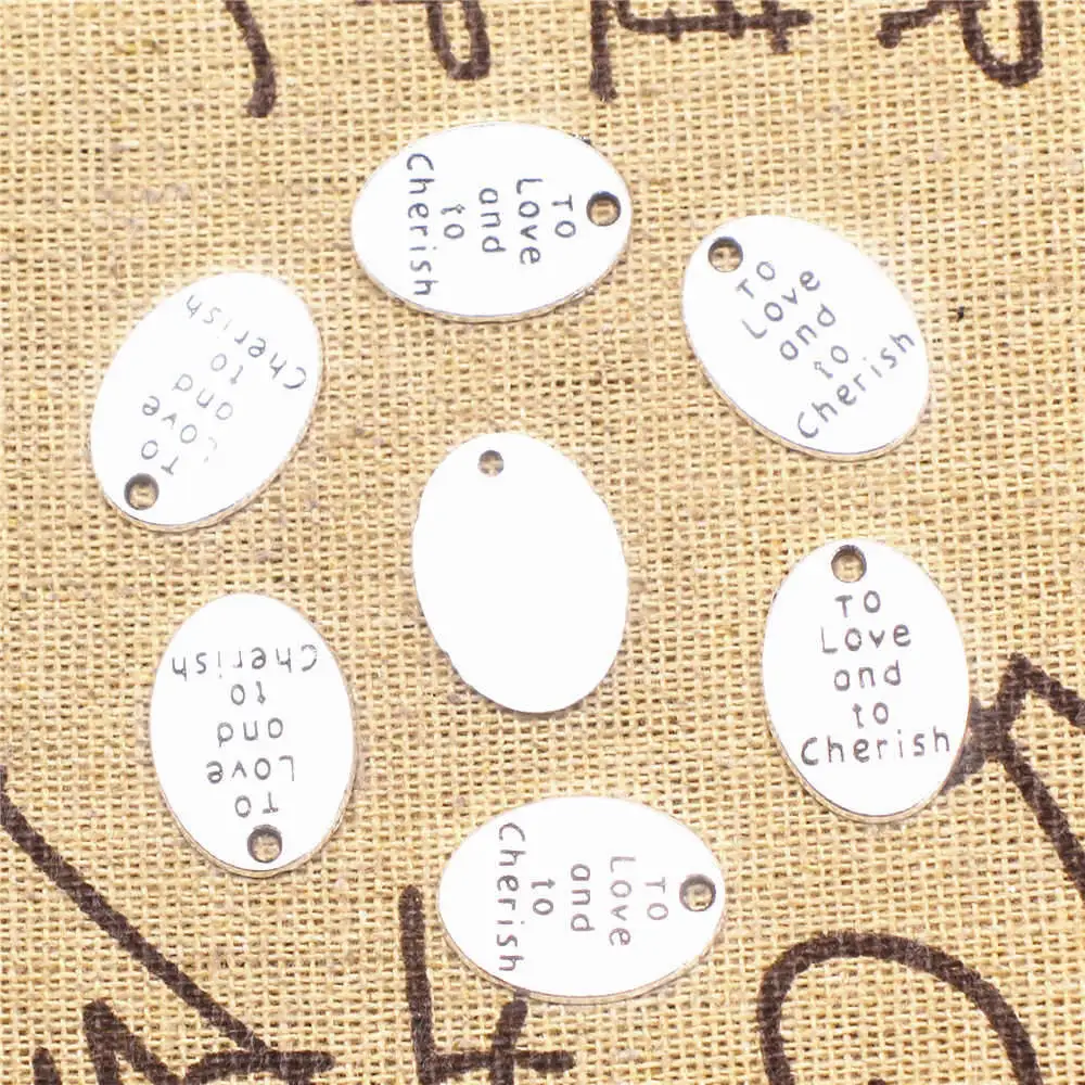 

Women Jewelry Accessori Charms Word Sign Antique Silver Color Pendant Necklac 13x19mm 10pcs