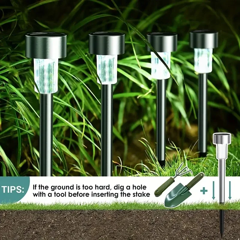 10 Pcs Solar Landscape Yard Patio Walkway Deck Driveway Lamp