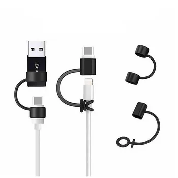 Accessori per protezione/cordino per adattatore per telefono cellulare, compatibili con Lightning, tipo c, custodia in silicone anti-smarrimento per convertitore micro USB