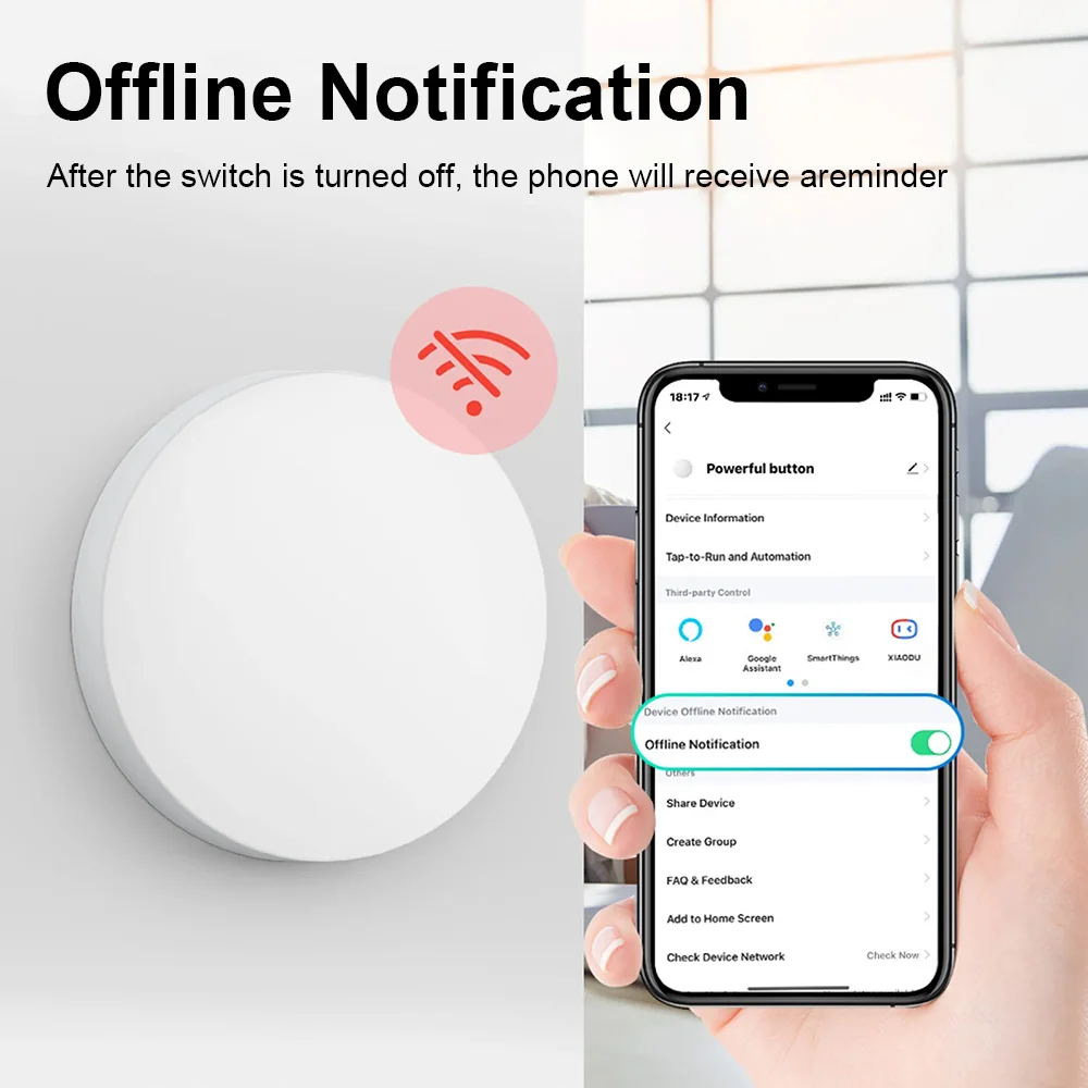 Smart Zigbee Button Scene Switch Voice Control Tuya Wireless Button Smart Life A