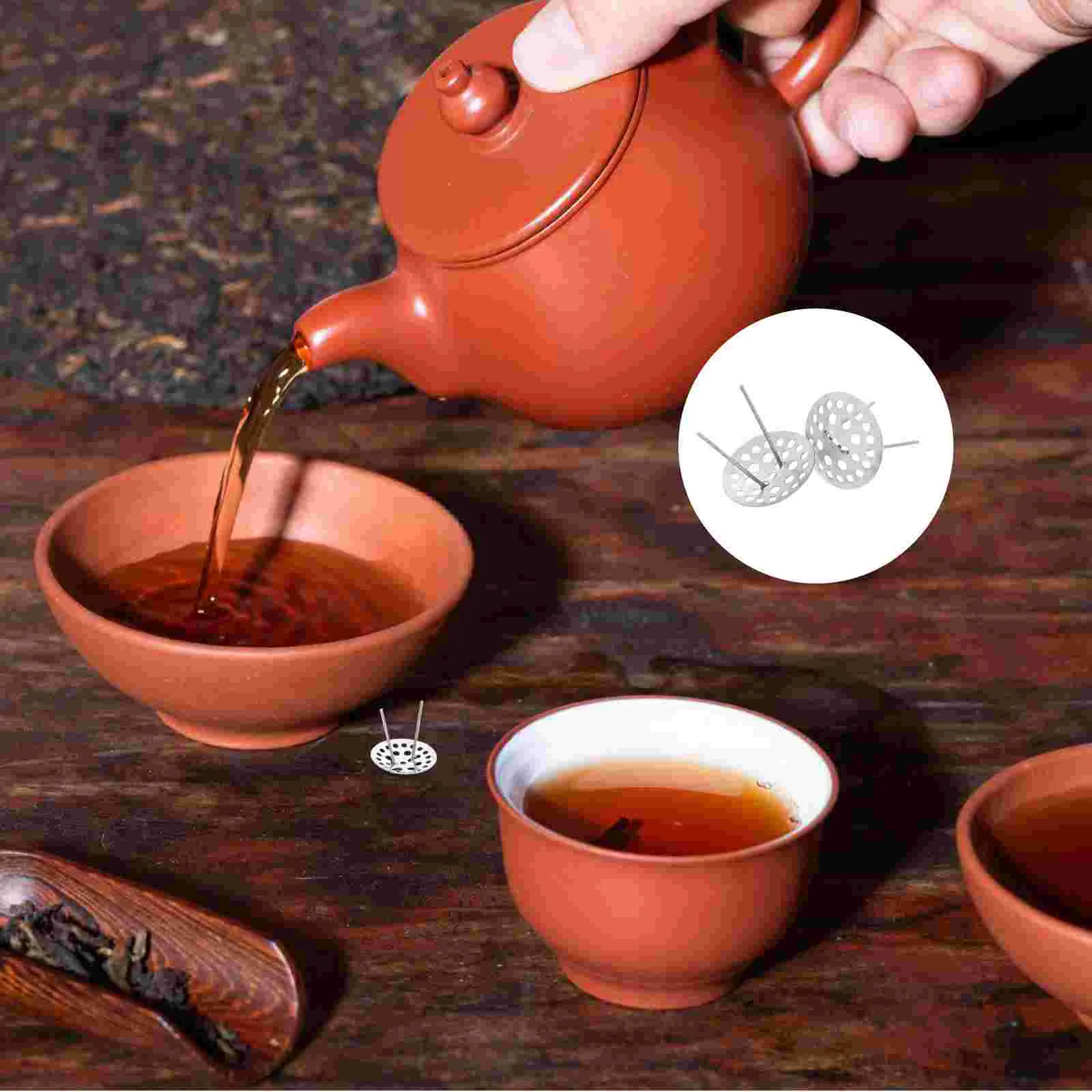 2 Pcs Purple Clay Teapot Metal Strainer Accessories for Drinkers Fine Mesh Infuser Filter